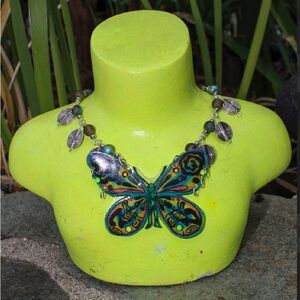 Colorful Butterfly Pendant Necklace